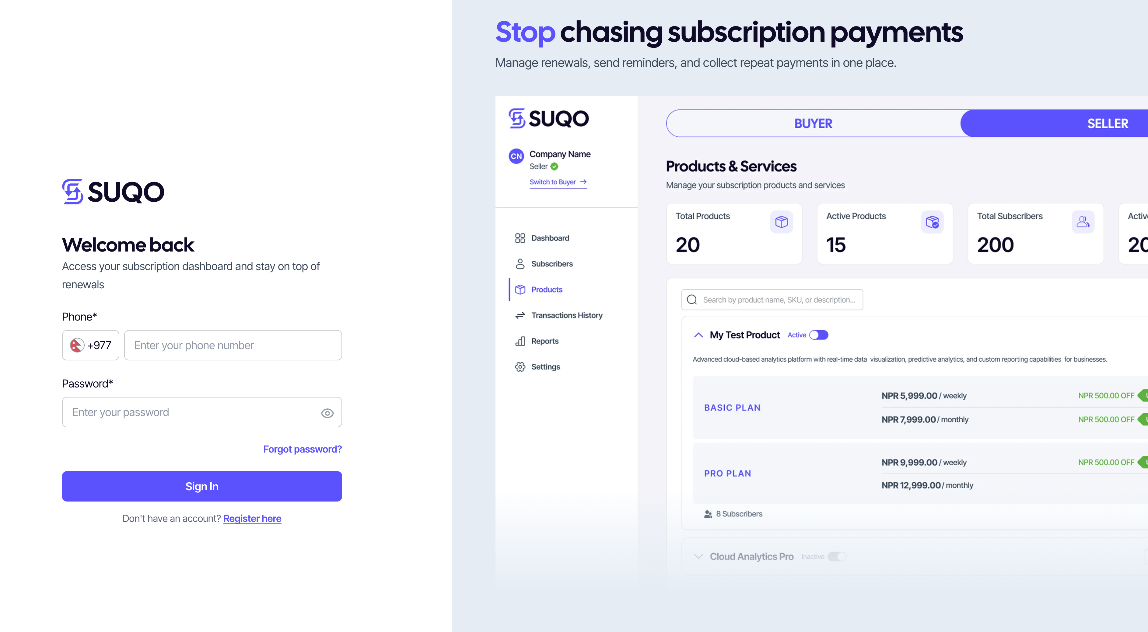 Login form